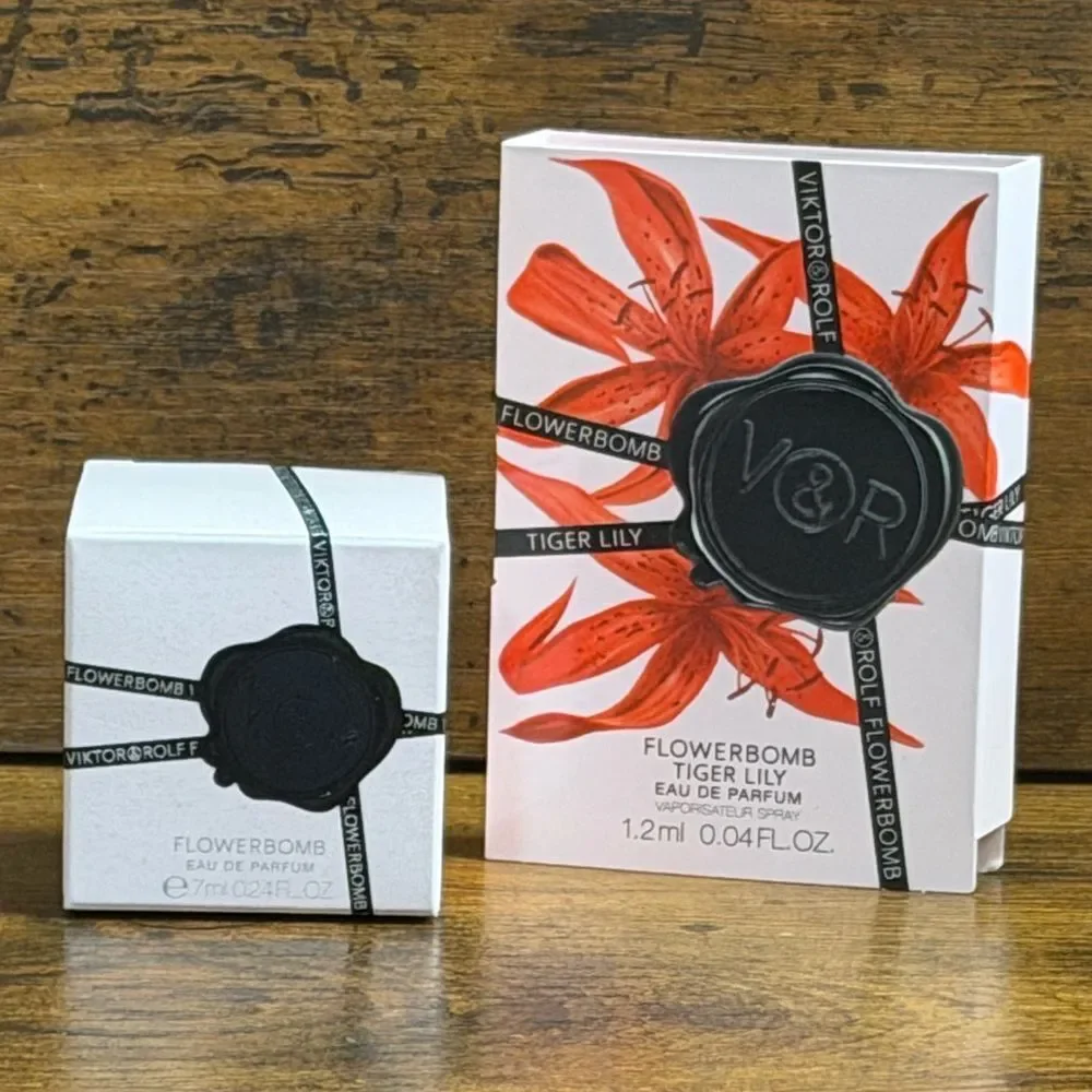Viktor & Rolf Flowerbomb Mini 7ml + Flowerbomb Tiger Lily Sample | New